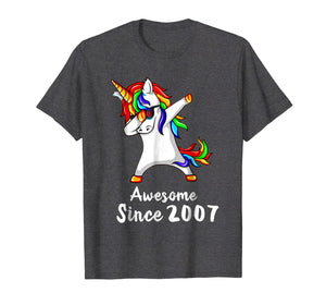 11 Years Old 11th Birthday Unicorn Dabbing Shirt 2007 Gift