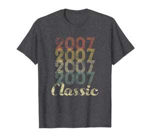 12th Birthday Vintage Gift T-Shirt For Boys Girls Born 2007