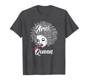 Aries Zodiac Birthday Afro Gift T-Shirt for Black Women