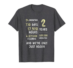 2nd Year Anniversary Apparel Gift T-Shirt for Her or Him