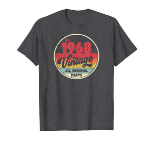 1968 Vintage T Shirt, Birthday Gift Tee. Retro Style Shirt.