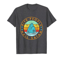 Load image into Gallery viewer, Bite People Hail Satan Shark Retro Vintage T-Shirt
