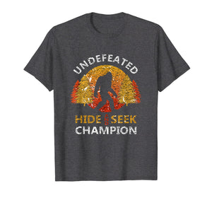 Hide and seek world champion bigfoot t shirts for men funny