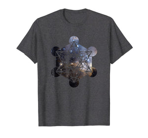 Metatrons Cube Nebula Outer Space Stars Universe T-Shirt