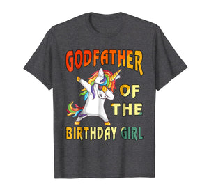 2018-Men-Women- GODFATHER of the Unicorn Birthday Girl T-Shi