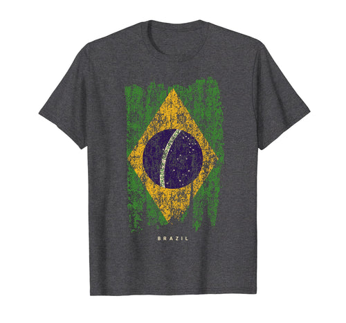 Vintage Brazil T-shirt Retro Brazilian Flag Shirt Brasil Tee