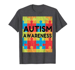 Mens Autism Awareness Distressed T-Shirt Autism Day gift