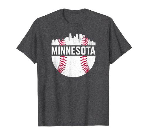 Vintage Minnesota Baseball Minneapolis Twin City Skyline T-Shirt-928269