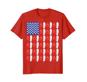 4th of July Flip Flop Sea Shell Flag T-shirt