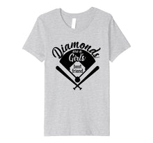 Load image into Gallery viewer, Diamonds are a Girl&#39;s Best Friend T - Shirt | Baseball Team
