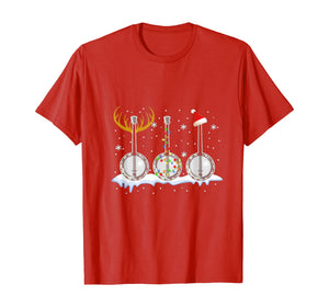 Banjo Christmas Tree With Santa Hat Xmas T-Shirt