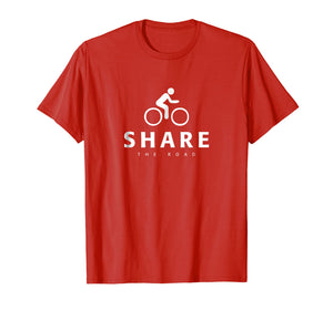 Share The Road Cycling Safety Kids & Adults Message T-shirt