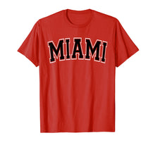 Load image into Gallery viewer, Miami T Shirt - Varsity Style Black Text
