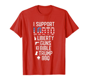I Support LGBTQ Liberty Guns Bible Trump BBQ American Flag