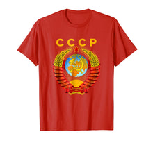 Load image into Gallery viewer, CCCP T-shirt Coat of arms Tee Flag Russian souvenir Moscow
