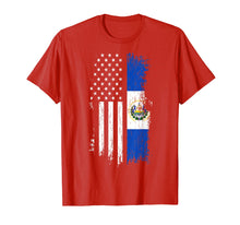 Load image into Gallery viewer, Salvadoran America Flag T-Shirt - El Salvador USA Shirt
