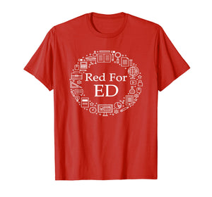 Red For Education Red For Ed Teachers Protest T Shirt LA Men
