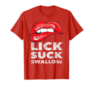 Sexy Red Flirty Biting Lips - Lipstick - Lick Suck Swallow