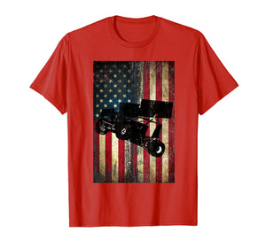 Sprint Car TShirt Racing Distressed American Flag Gift