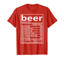 Load image into Gallery viewer, Beer Nutrition Thanksgiving Costume Food Facts Xmas Gifts T-Shirt
