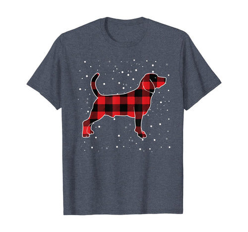 Buffalo Plaid Beagle Christmas Matching Pajama Xmas Gift T-Shirt