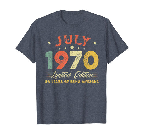 July 1970 50 Years Old Vintage 50th Birthday Gifts T-Shirt