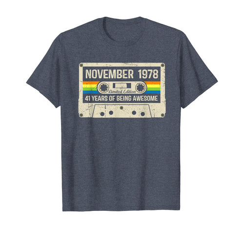 Vintage November 1978 41st birthday Gift Retro Cassette Tape T-Shirt