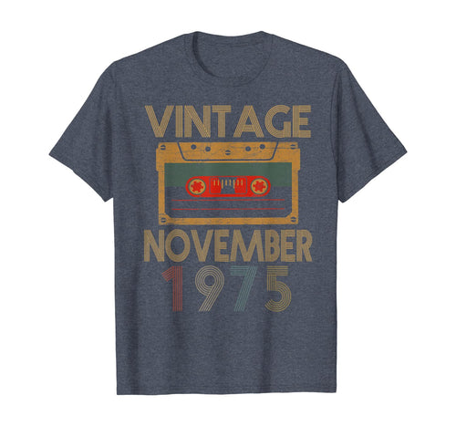 Vintage Retro Mixtape 44th Birthday Gift November 1975 T-Shirt