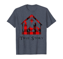 Load image into Gallery viewer, Christmas Nativity True Story Red Plaid Xmas Sweater Gift T-Shirt
