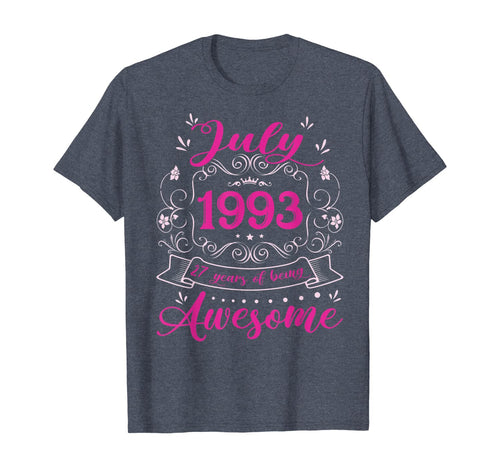 Retro Vintage July 1993 27th Birthday Gift 27 Years Old T-Shirt