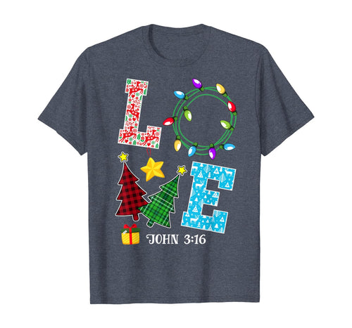 Cute Love John 3:16 Christmas Xmas Family Matching Christmas T-Shirt
