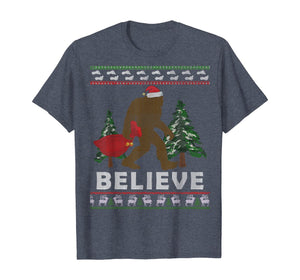 Christmas Sasquatch Santa Bigfoot Believe Yeti Xmas Gift Tee T-Shirt