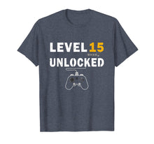 Load image into Gallery viewer, Level 15 Unlocked Birhday Gift TShirt Celebrate 15th Wedding
