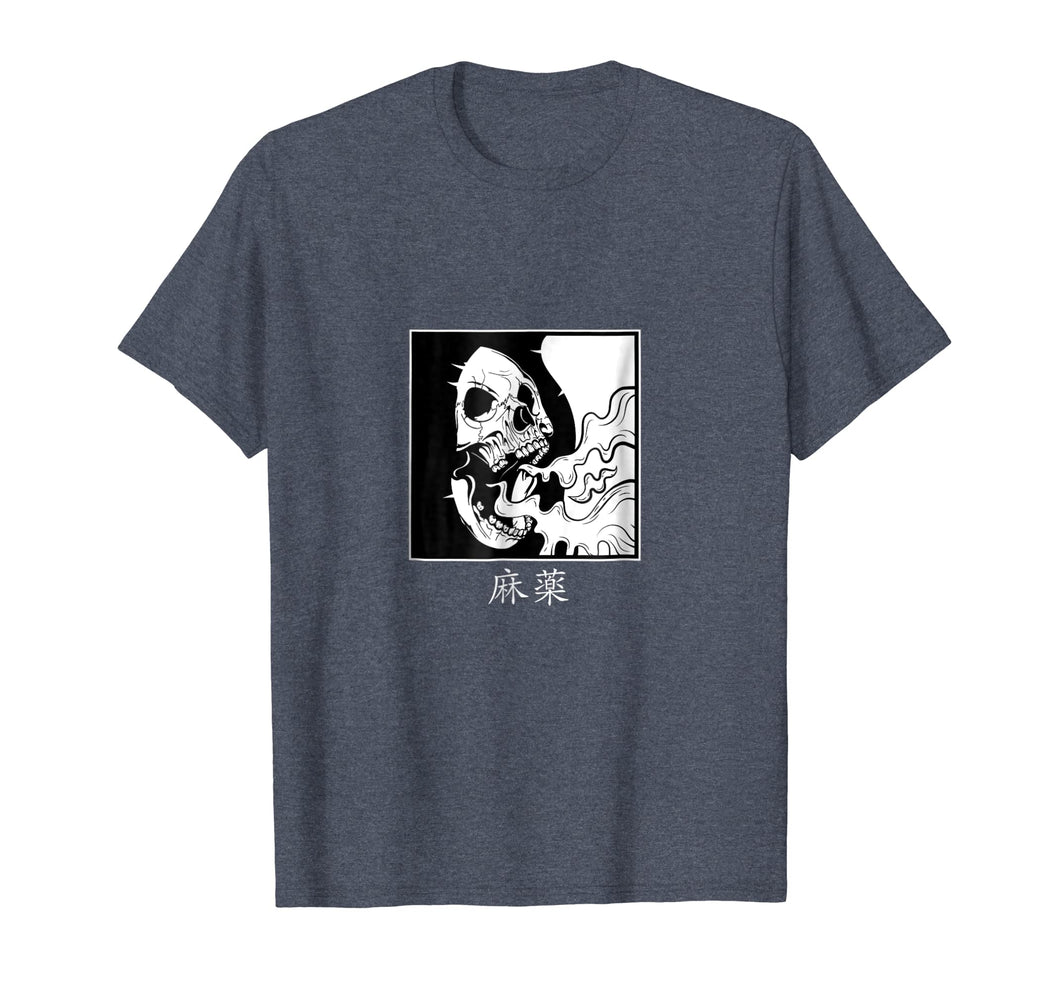 Minimalist japanese t shirt Skull Dope in kanji