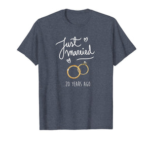 20th Wedding Anniversary T-Shirt JUST MARRIED 20 Years Ago