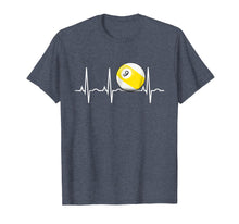 Load image into Gallery viewer, 9 Ball Shirt - Pool Player Nine Ball Heartbeat Gift T-Shirt

