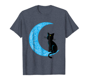 Black Cat Crescent Moon Sailor Mom T-Shirt