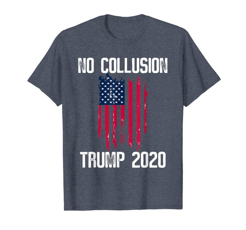 Vintage No Collusion Shirt USA Flag Pro Trump 2020 T Shirt