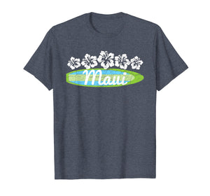Maui Vintage T-Shirt: Surf Hibiscus Flower Tee