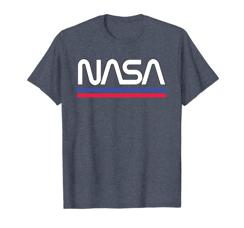NASA Red Blue Stripe Logo Vintage T-Shirt