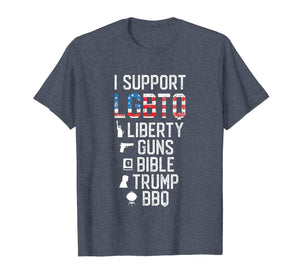 I Support LGBTQ Liberty Guns Bible Trump BBQ American Flag