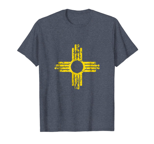 Zia Symbol Yellow Distressed Vintage Southwest T Shirt