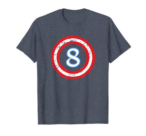 Captain 8 Year Old Birthday Boy T-Shirt