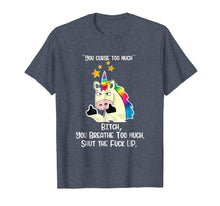 Load image into Gallery viewer, Angry Cussing Cursing Unicorn Funny Tshirt
