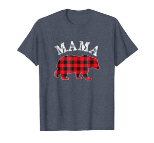 Red Plaid Mama Bear Matching Buffalo Pajama Shirt