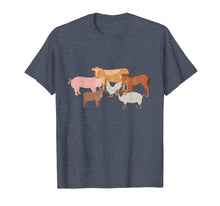 Load image into Gallery viewer, Cute Farm Animals Cow Pig Chicken Horse Sheep and Goat Tee
