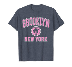 Brooklyn T Shirt - Varsity Style NYC Pink Print