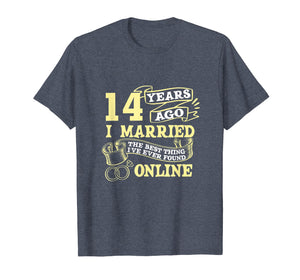 Anniversary Gift T-Shirt For 14 Years Marriage Couple Tee