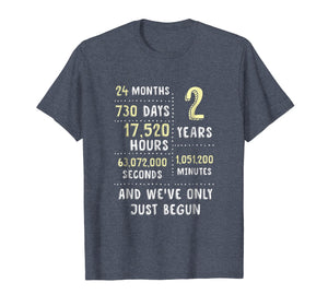 2nd Year Anniversary Apparel Gift T-Shirt for Her or Him