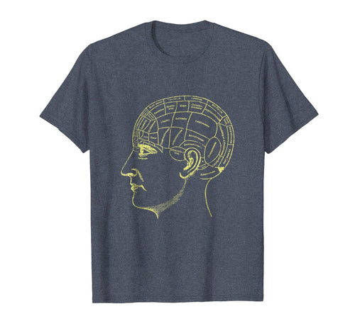 VINTAGE PHRENOLOGY SHIRT Anatomy Psychology Brain T-Shirt